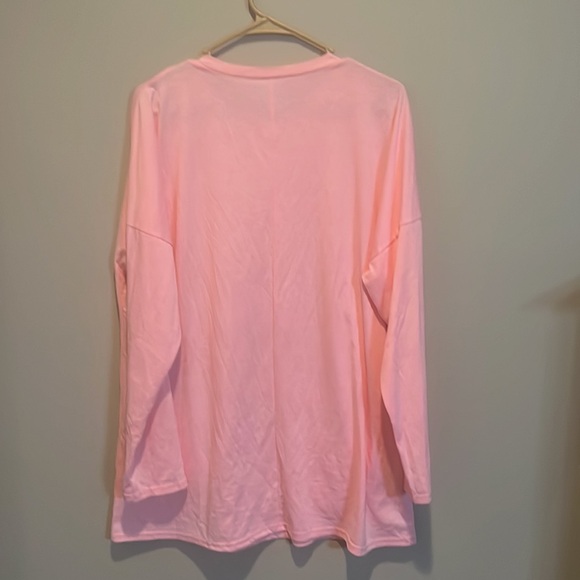 Elegant Pink Long Sleeve Women's Top - Picture 3 of 5